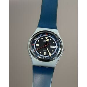 VTG Swatch Watch CALYPSO DIVER GM701 - 1985 - 34mm - Very Nice! New Battery!